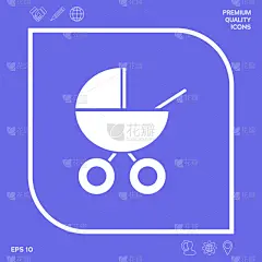 婴儿车,插画,分离着色,家庭,父母,新生活,图像,矢量,散步,运输