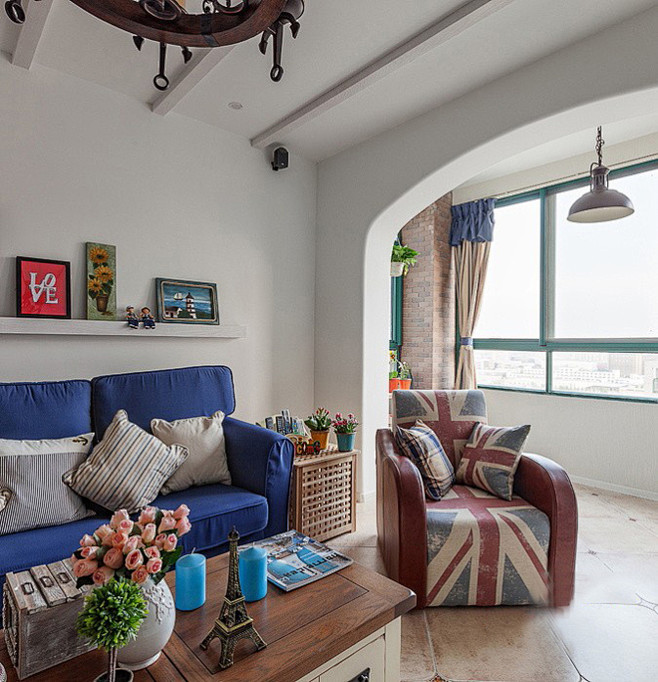 蓝白相间 漫游海洋的地中海风格别墅室内设...