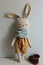 Big bunny doll, made with organic cotton and linen fabrics. -  - #DIYandcrafts