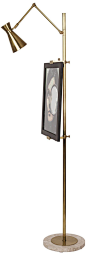 Jonathan Adler Bristol Floor Lamp Easel in Antique Brass -: