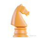 策略国际象棋马 @到位啦UI素材 商务办公3D图标模型