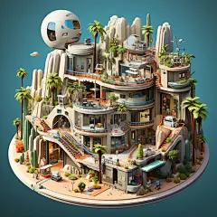 现代3d建筑房子素材图片