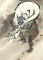 風神　河鍋暁斎 Fujin  God of the Wind by Kawanabe Kyosai