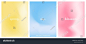 Blurred spring gradient background. Summer yellow, blue, pink pastel colored banner. Simple soft light background. Vector aesthetic springtime set