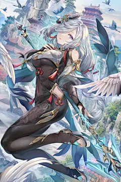 云海之鹤插画图片壁纸