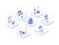 Global Cancer Care - Illustration illustration patient medicine globe global online connect doctor help consultation isometric