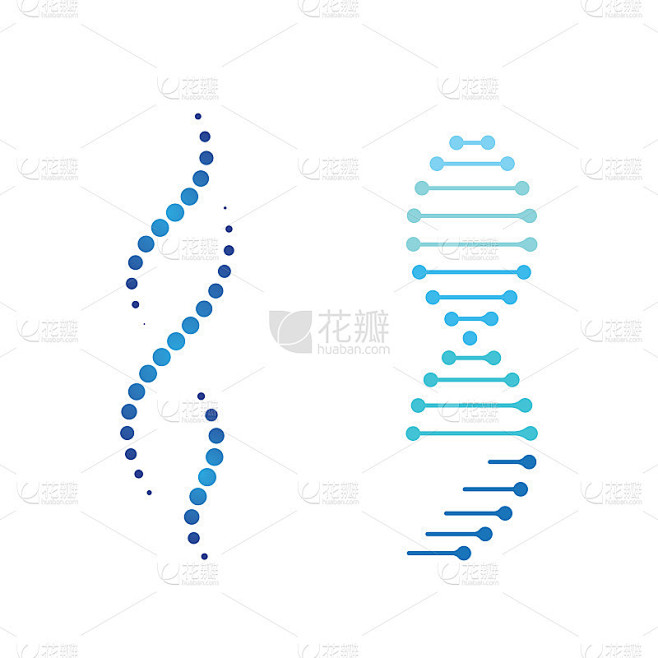 医学DNA矢量图标设计插图素材-花瓣网