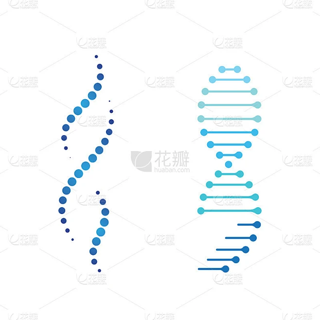 医学DNA矢量图标设计插图素材-花瓣网