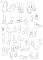 #SAI资源库#ﾉ动漫绘师4氏的一些鞋子&部位练习！自己借鉴，转需~