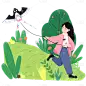 手绘-清明节大尺寸贴纸4-放风筝