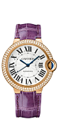ballon bleu de Cartier  Watch ~ automatic, pink gold, diamonds, sapphire ~ the sapphire safely nestled in a balloon in its side http://www.cartier.us/collections/timepieces/womens-watches/ballon-bleu-de-cartier/we900551-ballon-bleu-de-cartier-watch-36-mm