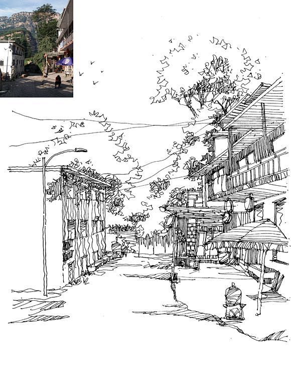 【图片】代画风景速写！景观速写！建筑速写...