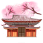 古风建筑插画PNG