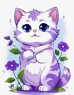 卡通猫咪娃娃矢量图形插画元素