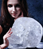 TITAN 13.9"  Quartz Rock Crystal  Carved Skull, Crystal Healing