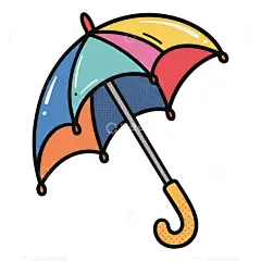 简笔画儿童画小雨伞高清模板免费下载-趣麦麦图