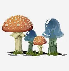 水彩蘑菇免抠素材 创意素材 png素材