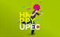 Happy Upec Poster : Design of communication "HAPPY-UPEC" Forum home from University Paris-Est Creteil. We propose to stage students wearing masks resolutely "HAPPY". This is an opportunity to discover the many faces of this university.