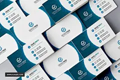 弧线双拼配色名片模板Modern Business Card Template 设计模板 