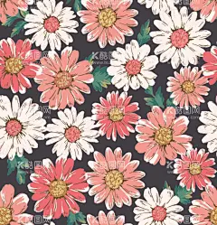 花朵  - 源文件下载【酷图网】数码印花,花朵,手绘,墙纸,靠垫,家纺