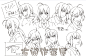 《fate zero》动画设定全集 人物角色设计 人设线稿 手稿 动态 人物动态 人设-头颅透视 脸部透视 表情 头颅 多角度