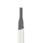 an electric toothbrush is sitting in a holder on a white surface with a gray handle