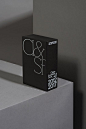 Black and white minimalist packaging design, modern and masculine, sophisticated and simple design.