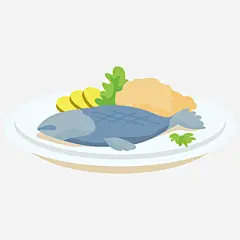 手绘食物鱼肉青菜肉块高清素材 免费下载 页面网页 平面电商 创意素材 png素材