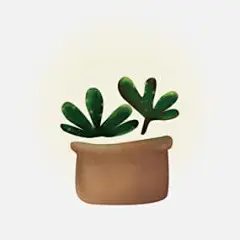 原创绿色手绘小清新绿色多肉植物盆栽