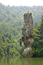 Elephant Rock sculpture, India.