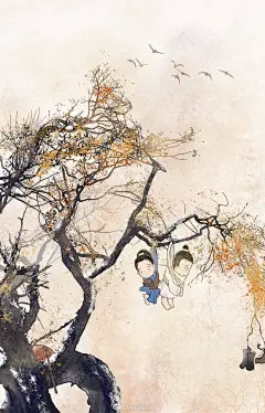 愿世间一切安好，春去秋来你都在。[心]
古风人物场景插画。（画师@刘小麦同学 ）
#古风插画# ​​​