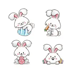 卡通兔子插画矢量图设计素材