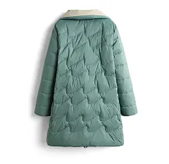 妈妈装【嘉】中长款宽松纯色暗扣羽绒服早春2022年新款品牌女装-淘宝网