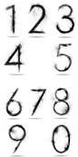 毛笔数字1234567890