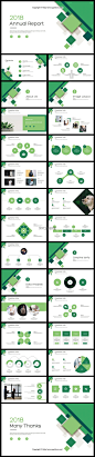 创意几何绿色总结报告工作计划商务策划模板