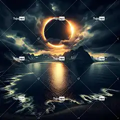 Ai产生的 蚀 自然 日食 太阳 现象 宇宙 场景 史诗 海