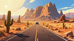 绘制西部荒漠公路