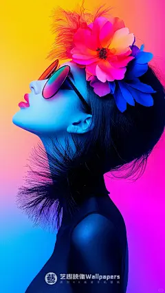 手机壁纸#D474丨粉蓝色系清凉夏日少女II - 小红书