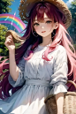 动漫手绘女孩AI关键词生成