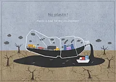 创意时尚高端大气简约环保场景插画