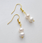 new model earrings women fashion 2016 gold color pearl dangle earrings