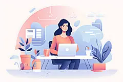 人才招聘会面校招扁平风插画