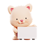 三维可爱小猫卡通形象
