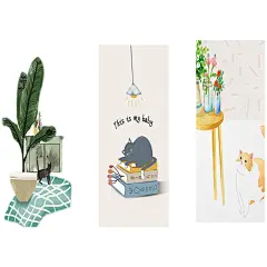 北欧插画风格文艺客厅装饰画沙发门贴衣柜现代小清新温馨自粘整张-淘宝网