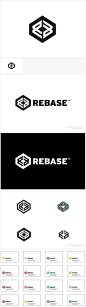 Clean Cool Modern Logo design // ReBase //  Logo design for database software developer, ReBase.  Many ideas were sketched and developed, but in the end it was the very last idea that was chosen. The logomark is formed from the initials R & B, even th