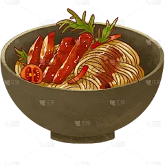 手绘-面类美食元素贴纸6