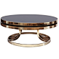 Italian Brass and Glass Swivel Coffee Table