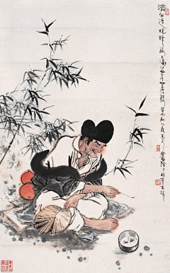 一岄白采集到水墨人物-仕女图
