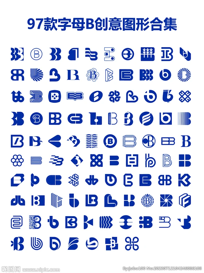 字母B矢量创意图形logo合集-花瓣网