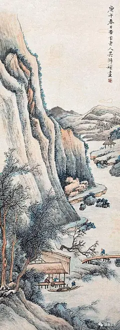 清末著名女画家——吴淑娟山水作品欣赏
吴淑娟(1853~1930)，号杏芬女士，清末著名女画家，歙县人。父吴鸿勋，曾国藩幕僚，工于书画。夫唐光照(歙县人，本名唐昆华，字光照，以字行)曾任江宁知府。